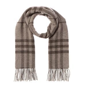 Burberry Check Wool Scarf, Grey